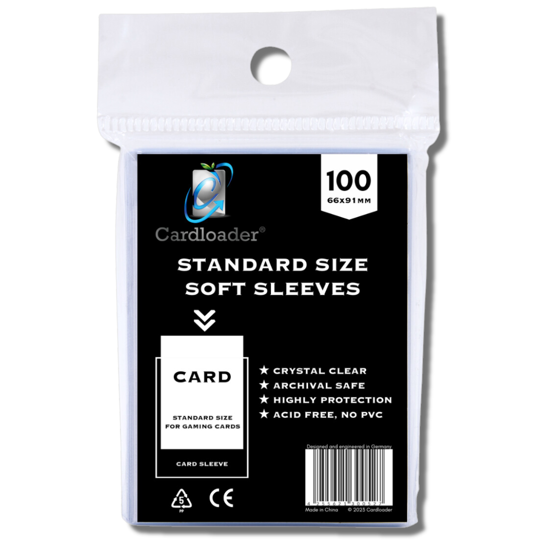 Cardloader Standard Card Sleeves Clear 100 Sleeves 66x91mm