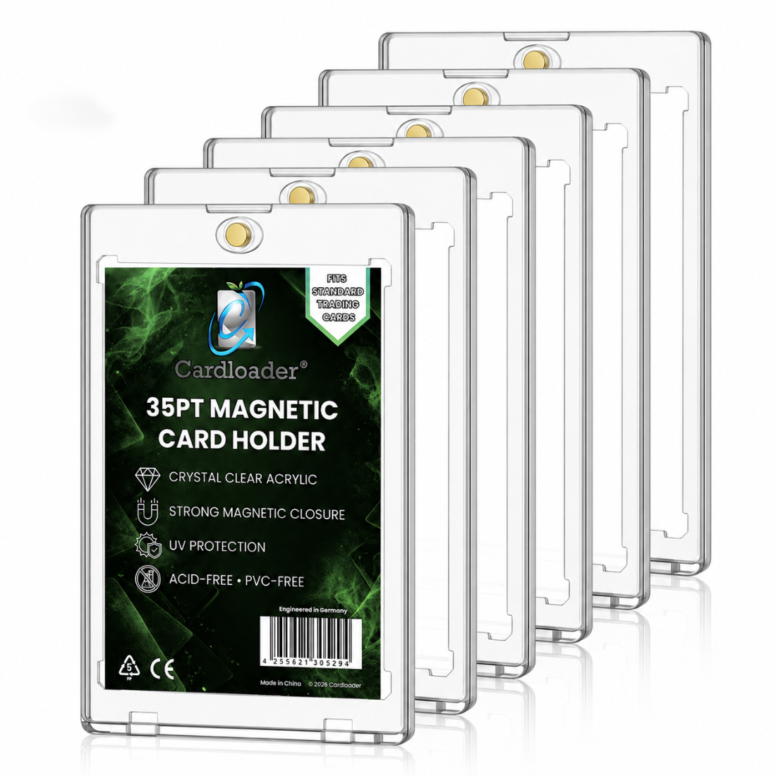 Cardloader premium magnetic card holder 35PT clear 6 holder bundle offer