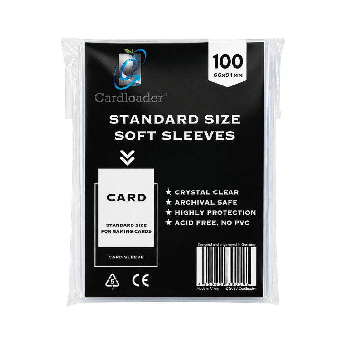 Cardloader clear standard card sleeves 100 pack, 66 x 91 mm