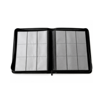 Cardloader Toploader Album with zipper for 216 cards in toploaders open